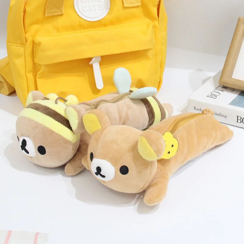 Kawaii الدب شقيقة القط فستان مقلمة الفتيات قلم رصاص الحقيبة القلم حقيبة الكرتون مقلمة بشكل جذاب للهدايا المدرسية