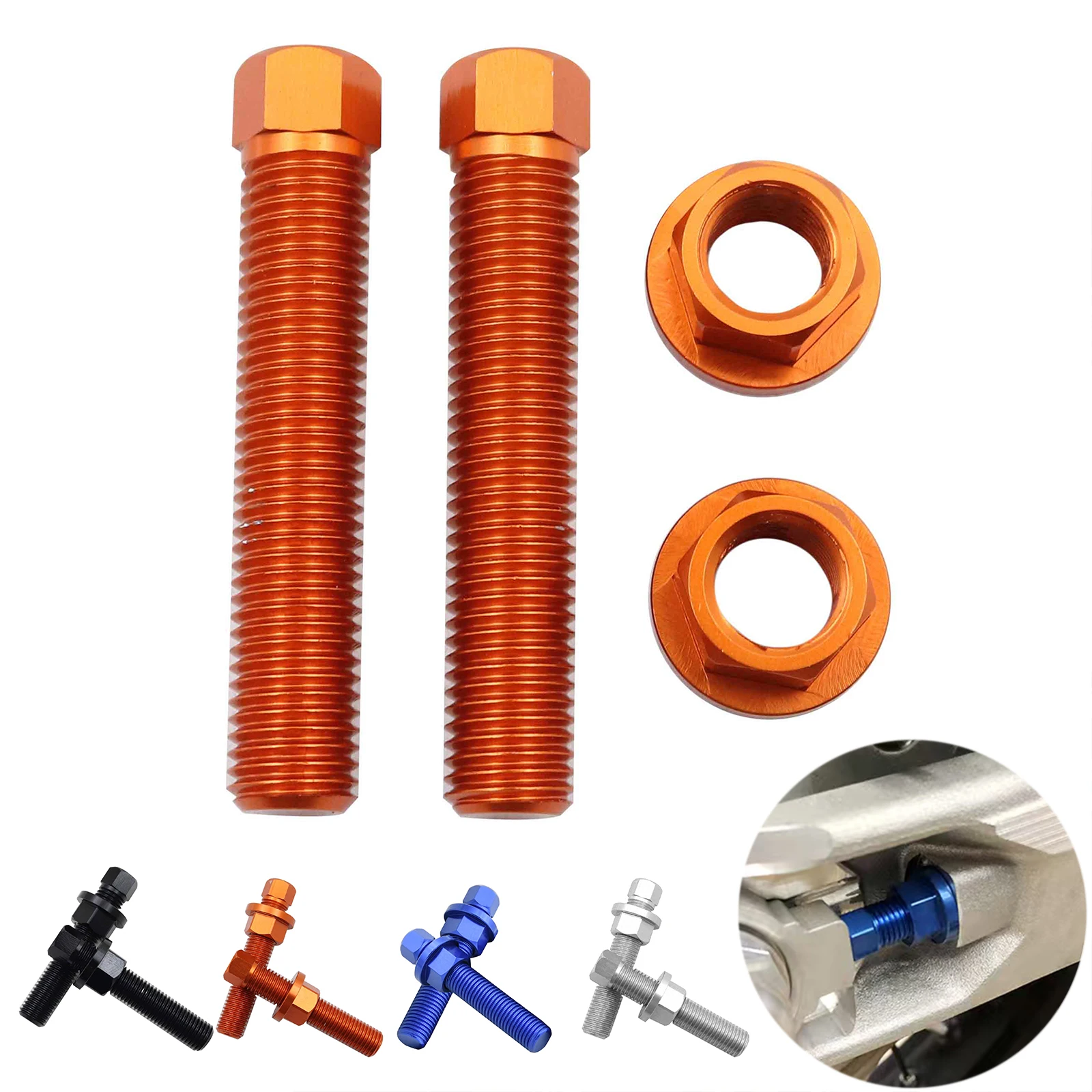 M10 CNC Rear Axle Blocks Chain Adjuster Bolt For KTM SX SXF XC XCF XCW EXC EXCF 125 150 200 250 300 350 400 450 500 2007-2023