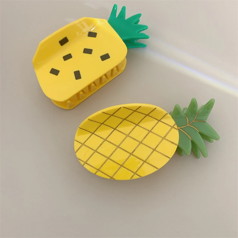 Duo shang neuen Stil niedlichen Obst Ananas Acetat Haar Klaue Licht Luxus umwelt freundliche Klaue Clip für Frauen Mädchen Haarschmuck