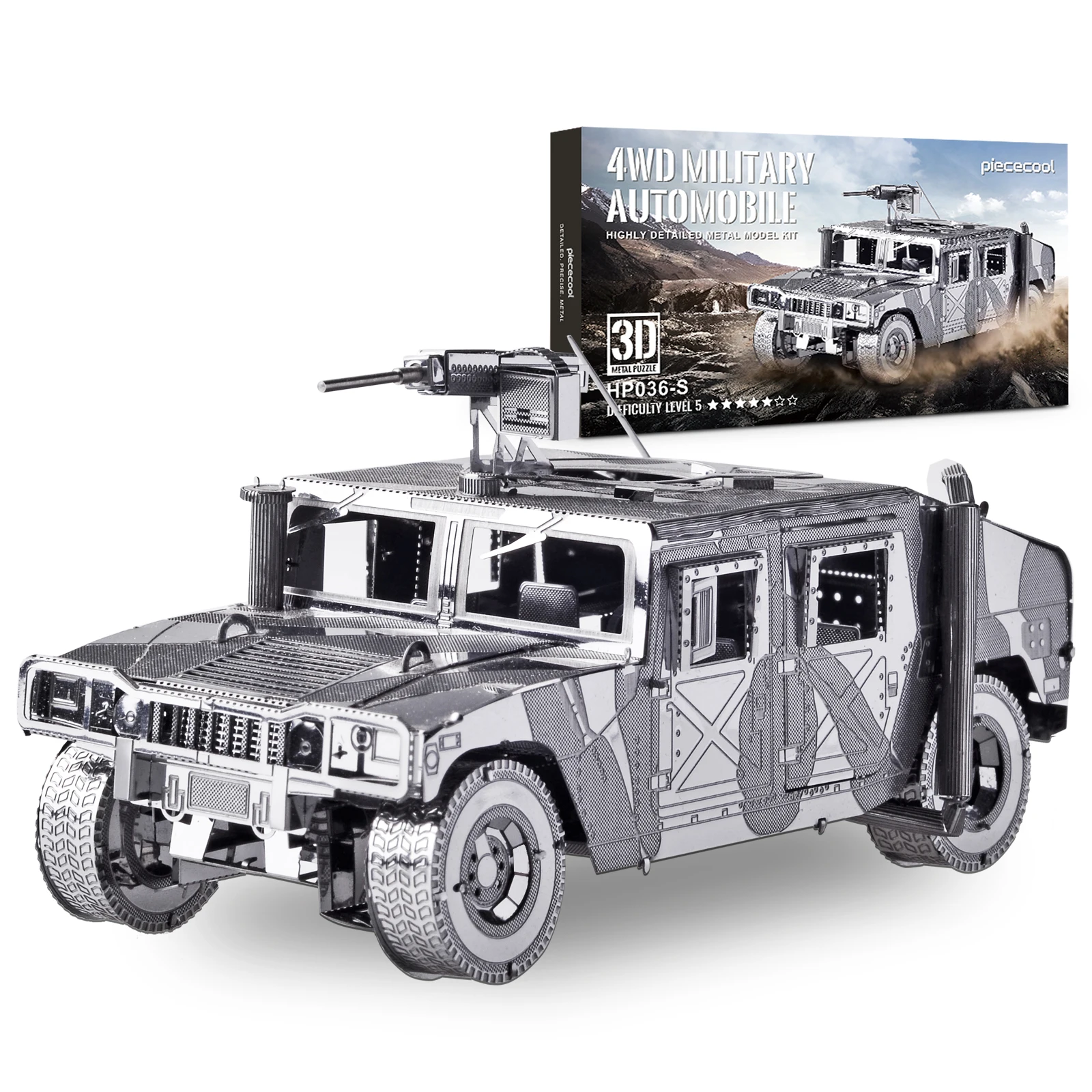Piececool 3D Puzzles for Adult 4WD Military Automobile Metal Model Kits DIY Craft Jigsaw Puzzles for Adult Home Decor Best Gifts