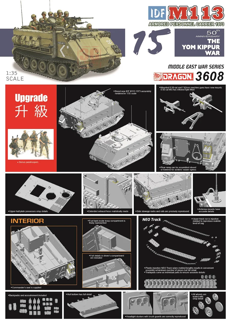 DRAGON Assembled Tank Model Kit 3608 IDF M113 Armored Personnel Carrier 1/35