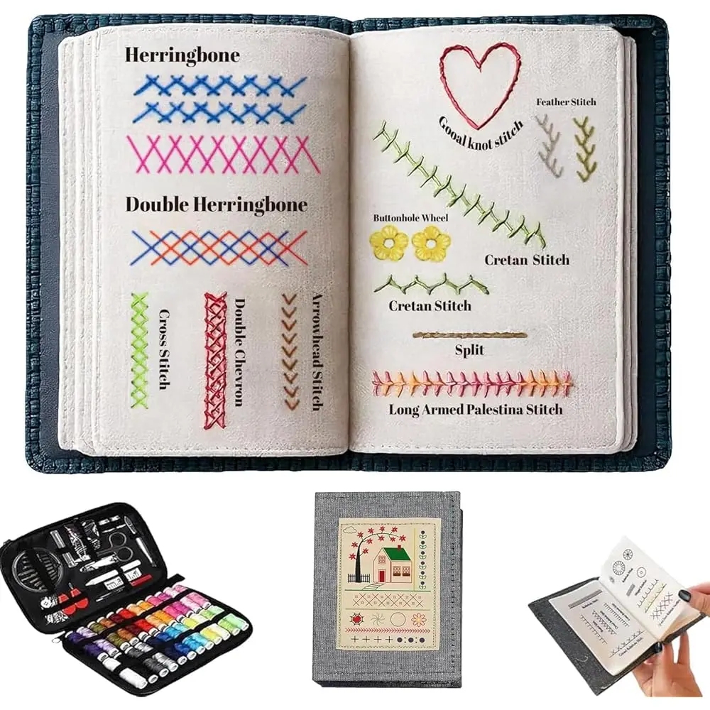 

Набор для вышивания 2026 года, обновленная версия: 108 узоров с инструментами и обучающими материалами, набор для начинающих, портативный, все в одном