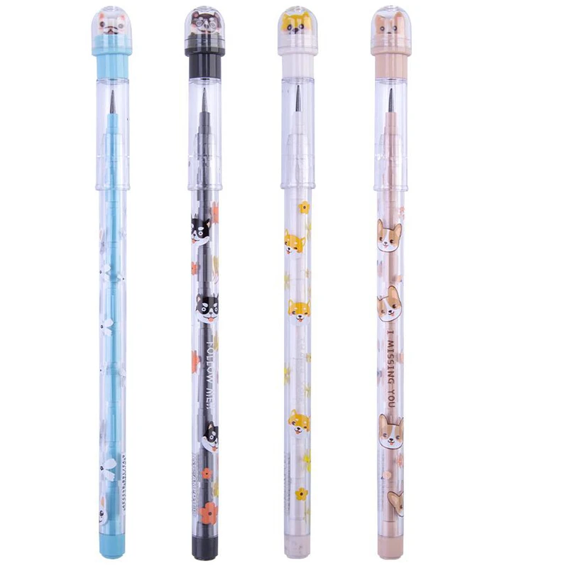 Kawaii Welpen Hunde Muti-Heads Bleistifte mit Radiergummi Kinder Schreiben Constant Bullet Bleistifte Briefpapier – Detail 5
