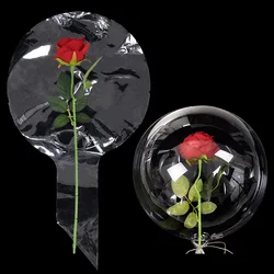 5Pcs Wide Neck Transparent Bobo Balloon 20 Inch Stuffed Flower Not Need Balloon Stuffing Machine Birthday Party Wedding Decor