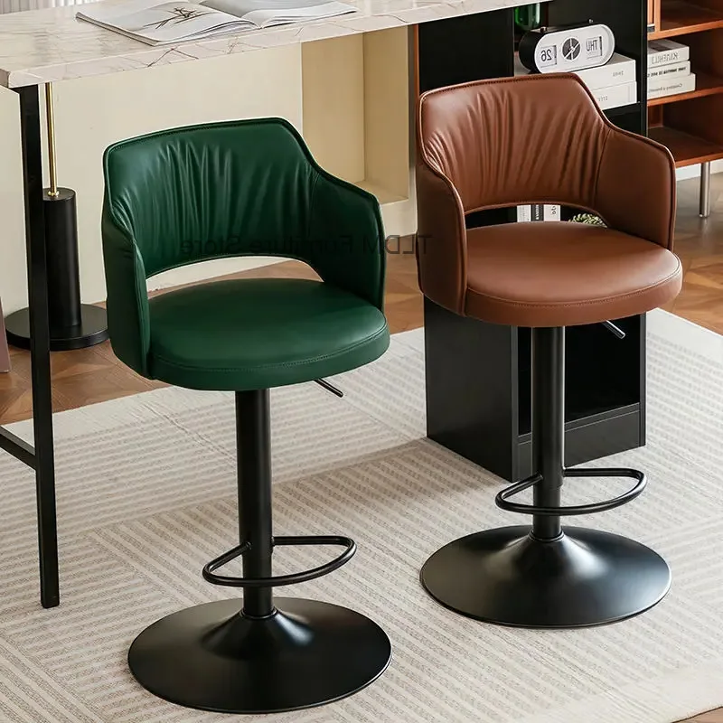 Stool High Room Living Luxury Cashier Bar Home Stool Counter Height-Adjustable Reception Comfortable Long-Sitting Bar Chair