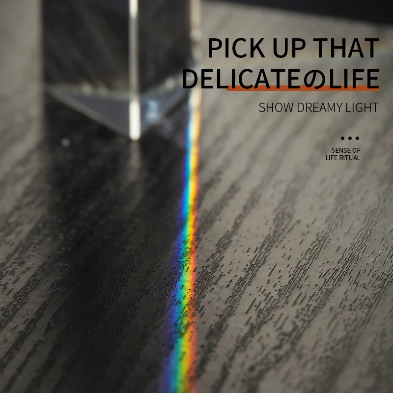 Prisma triangolare 14*14*87 millimetri Arcobaleno di Vetro Fotografiche Prismi Insegnamento Esperimento Ottico Photography Luce Regalo