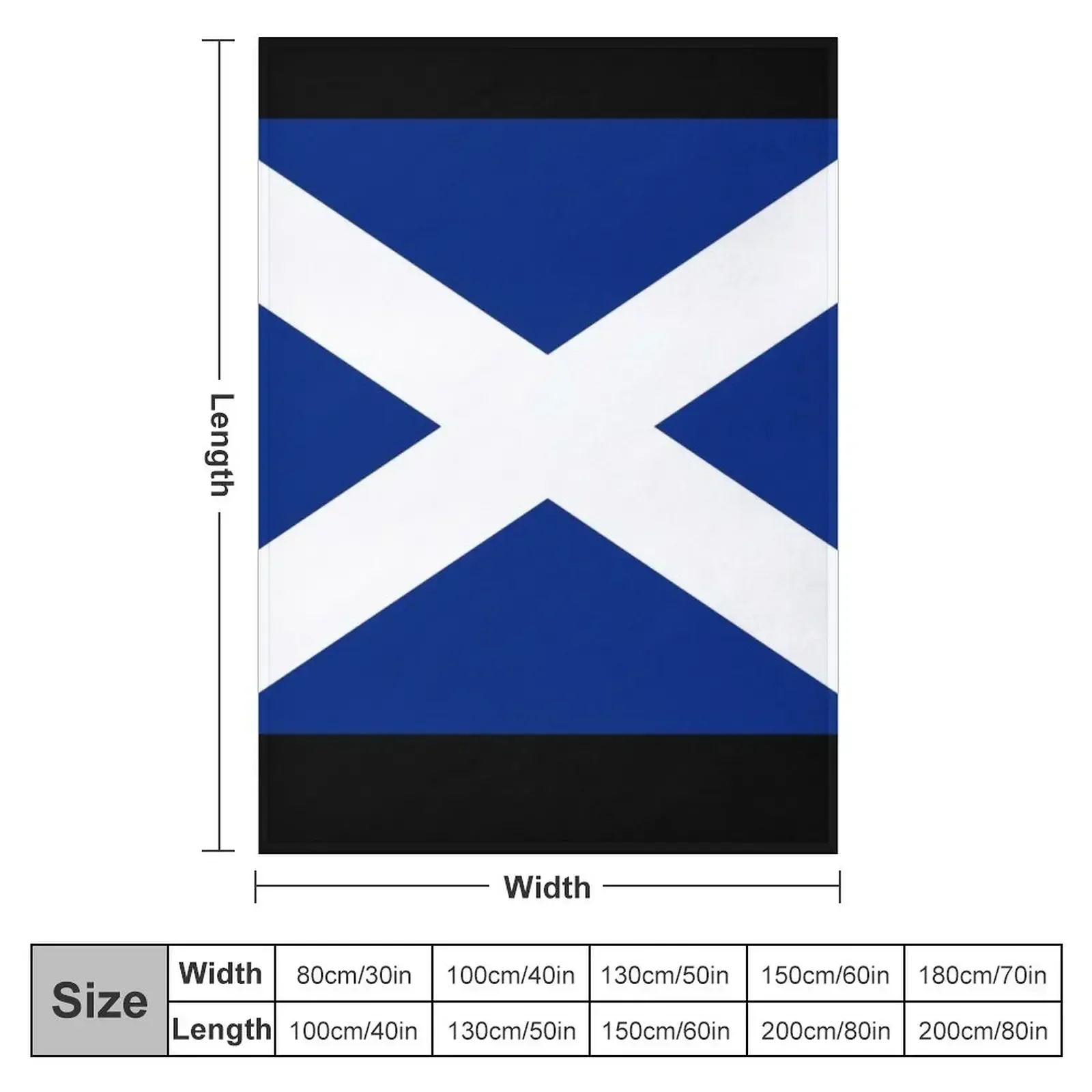 BIG St Andrew's Cross - Scottish Flag T-Shirt Bedspread Duvet Throw Blanket Summer Designers Heavy Sleeping Bag Soft Blankets