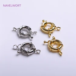 멀티 사이즈 18K 골드 도금 선원 걸쇠 커넥터 황동 스프링 링 걸쇠 부착 링 DIY 쥬얼리 액세서리 만들기
