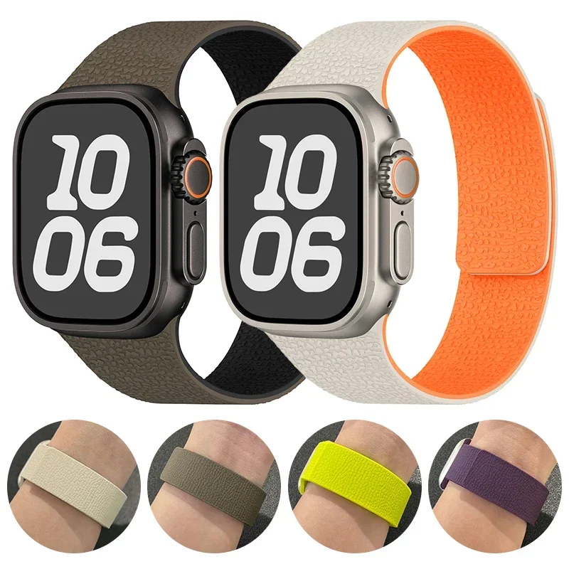 Magnetic Strap for Apple Watch Band 45mm 44mm 40mm 46mm 41mm 42 mm 38 Silicone Bracelet iWatch Series 10 9 8 7 6 Se Ultra 2 49mm image 2