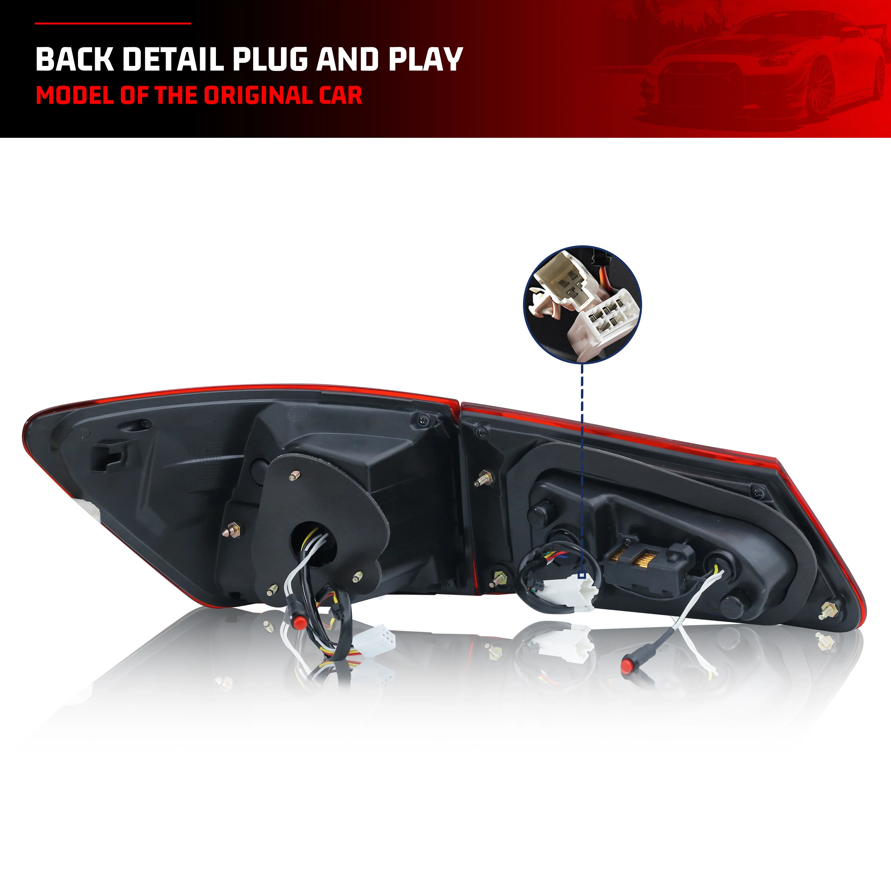 LED Red Tail Lights for Lexus IS250 IS350 ISF IS iii 2006-2013 Start-up Animation Sequential Turn Signal Rear Lamps Assembly