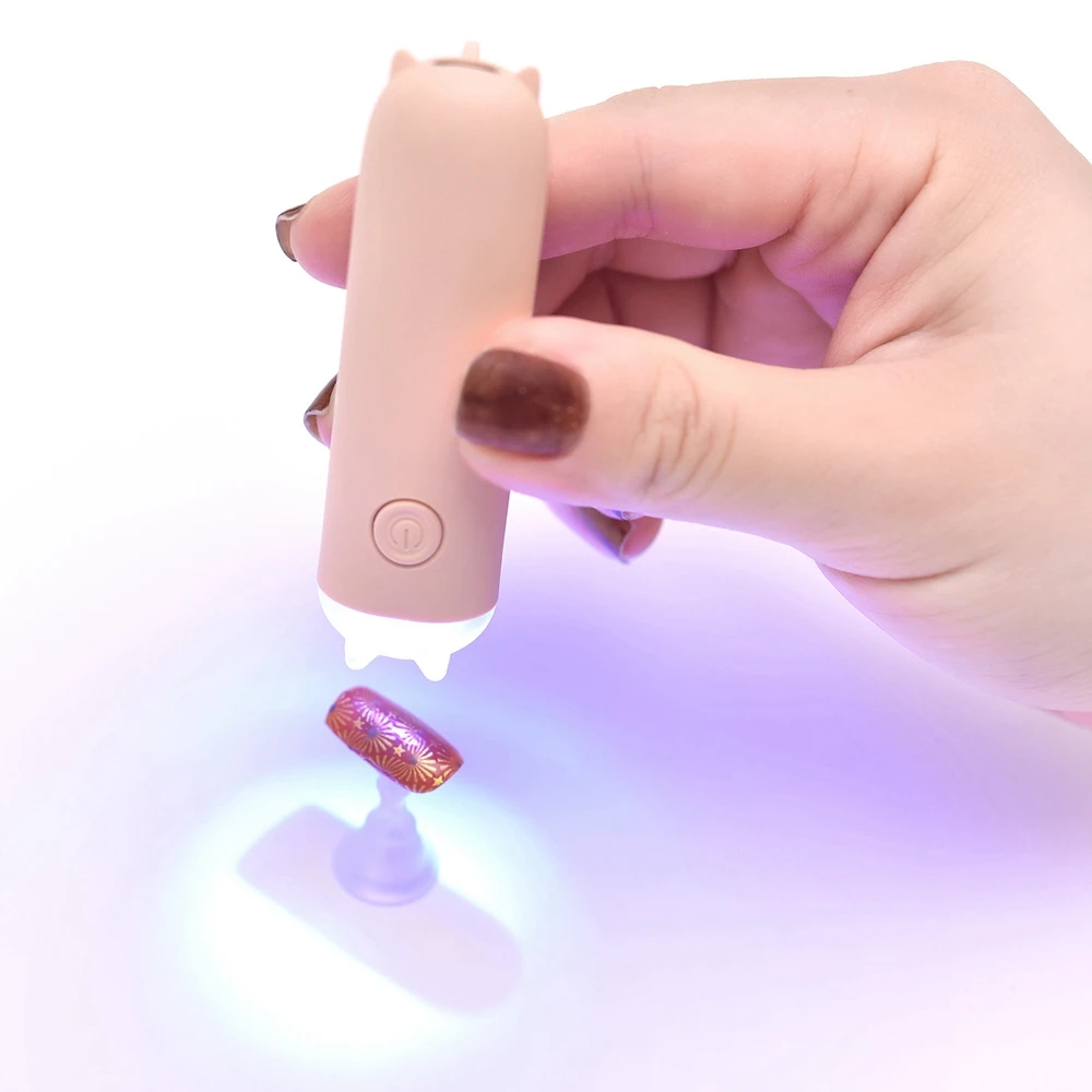 Mini lampada UV LED per unghie portatile per asciugare lo smalto gel per unghie, vernice portatile USB per orecchie di gatto, luce a mano, strumento per salone domestico di lunga durata