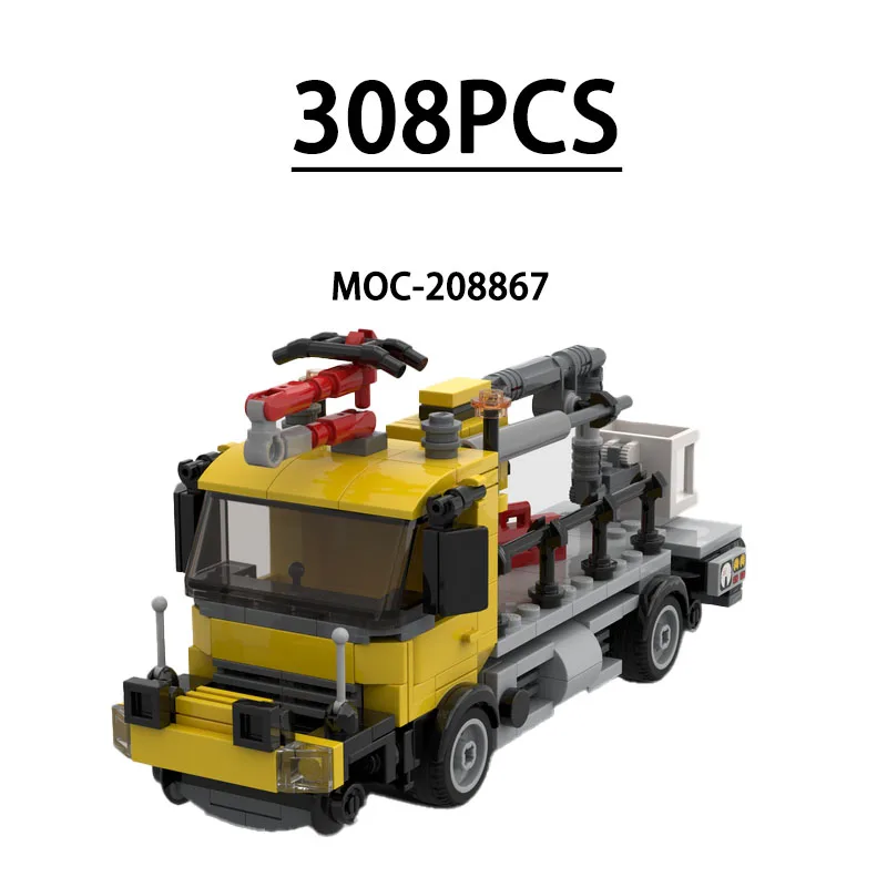 

Конструктор MOC-208867: Модель железнодорожного подъемно-ремонтного автомобиля, 308 деталей, подарок для детей на День рождения, Рождество, Новый год