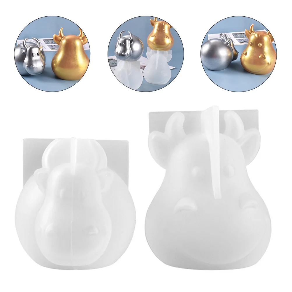 

2pcs Ox Mascot Silicone Mold Diy Resin Desktop Adornment Craft Epoxy Casting Mold Ox Shape Creative Gift Making Tool Jewelry
