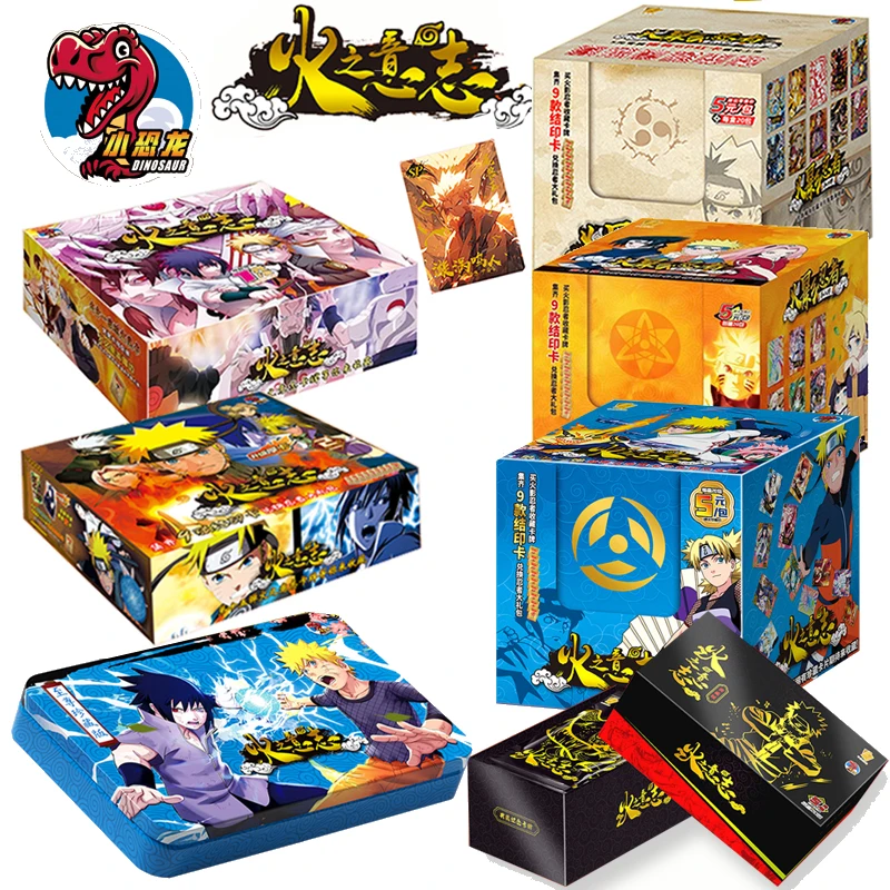 Little Dinosaur NARUTO Collection Cards Full Set Anime Uzumaki Uchiha Sasuke Tcg CCG Booster Box Game Cards For Children Gift