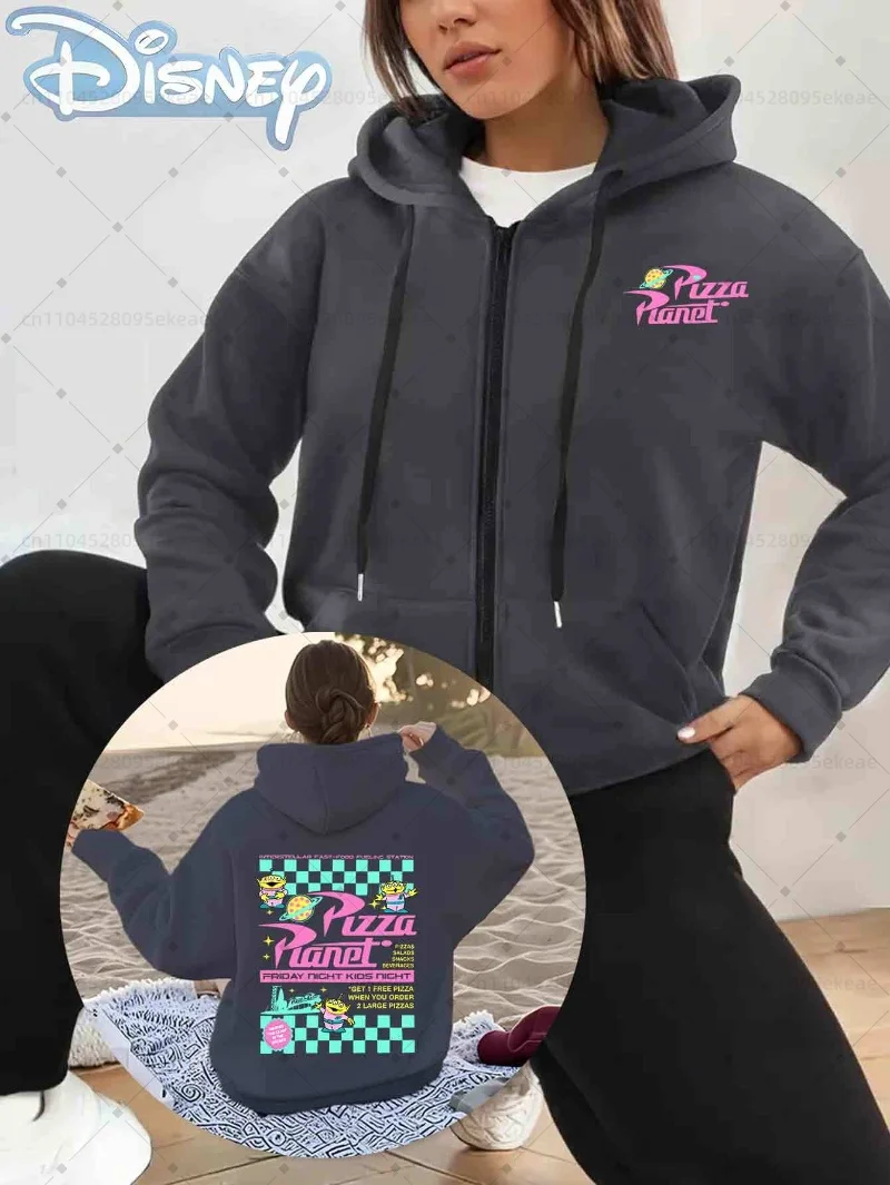 سترة ديزني بيتزا بلانيت ذات قلنسوة حمراء - بلوفر مريح بأكمام طويلة مع رسومات نابضة بالحياة وسحاب ورباط #2