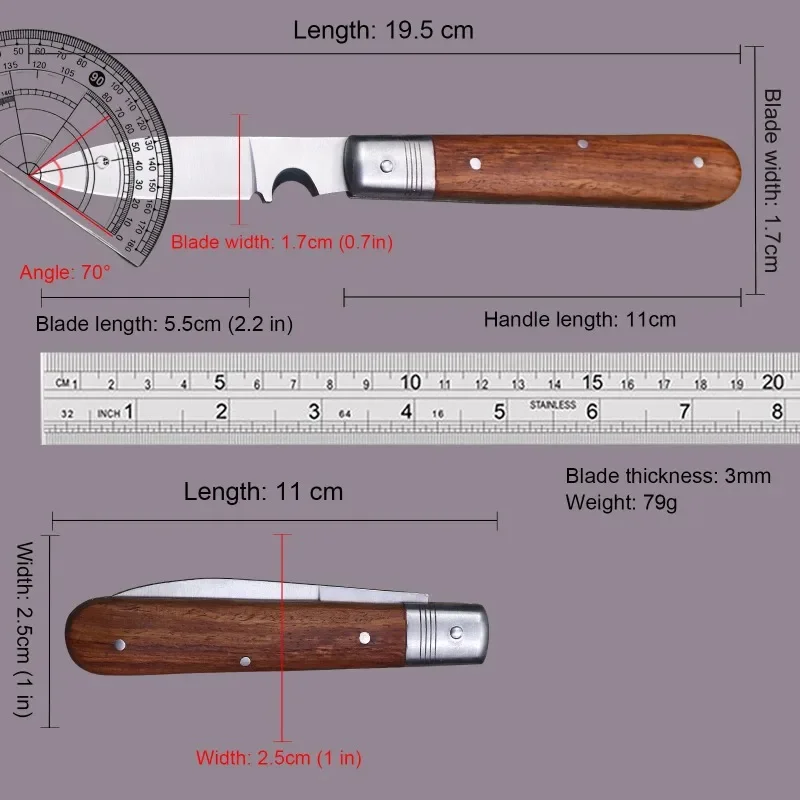 Cuchillo plegable de bolsillo multifuncional de acero, herramienta EDC, apertura de letras, pelado de cables, pesca, camping, nuevo
