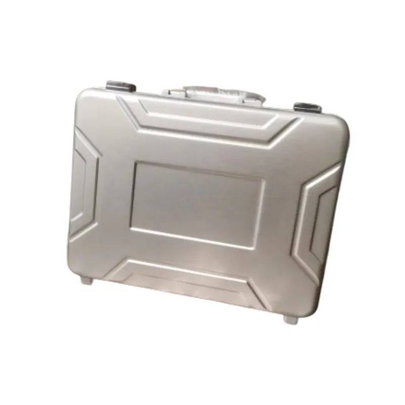 

Large Silver Aluminum Magnesium Alloy Portable Toolbox - Luxury Storage Case for Documents, Instruments & Home/Office Equipment
