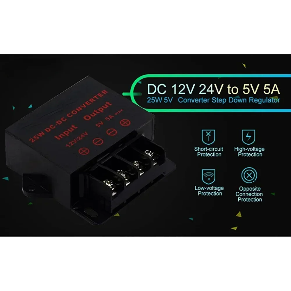12V/24V a 5V 12V a 5V 24V a 5V 5A 10A 15A Convertitore DC DC Regolatore Auto Step Imbottiture Riduttore Certificato CE Modulo Step-down