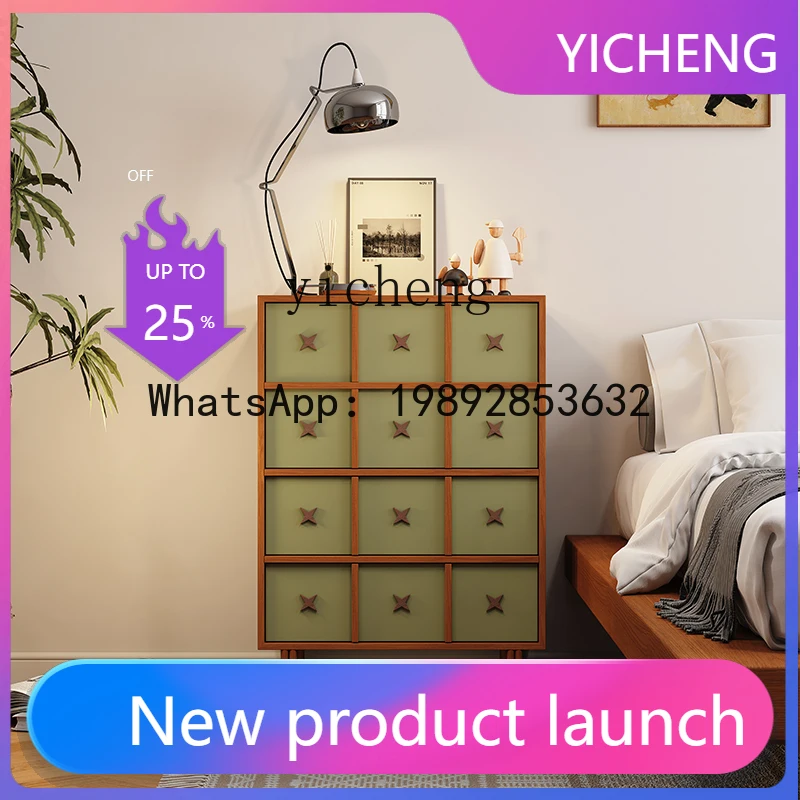 

LYY medieval solid wood veneer edge cabinet French retro living room bedroom storage decorative cabinet