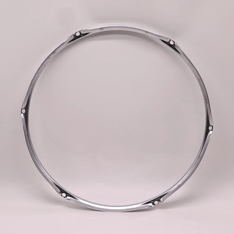 16 Inch 6 Hole Upper Drum Hoop Snare Drum Rim Iron Drum Ring Silver Color 1.2mm Thichness Drum Kit 1 Piece