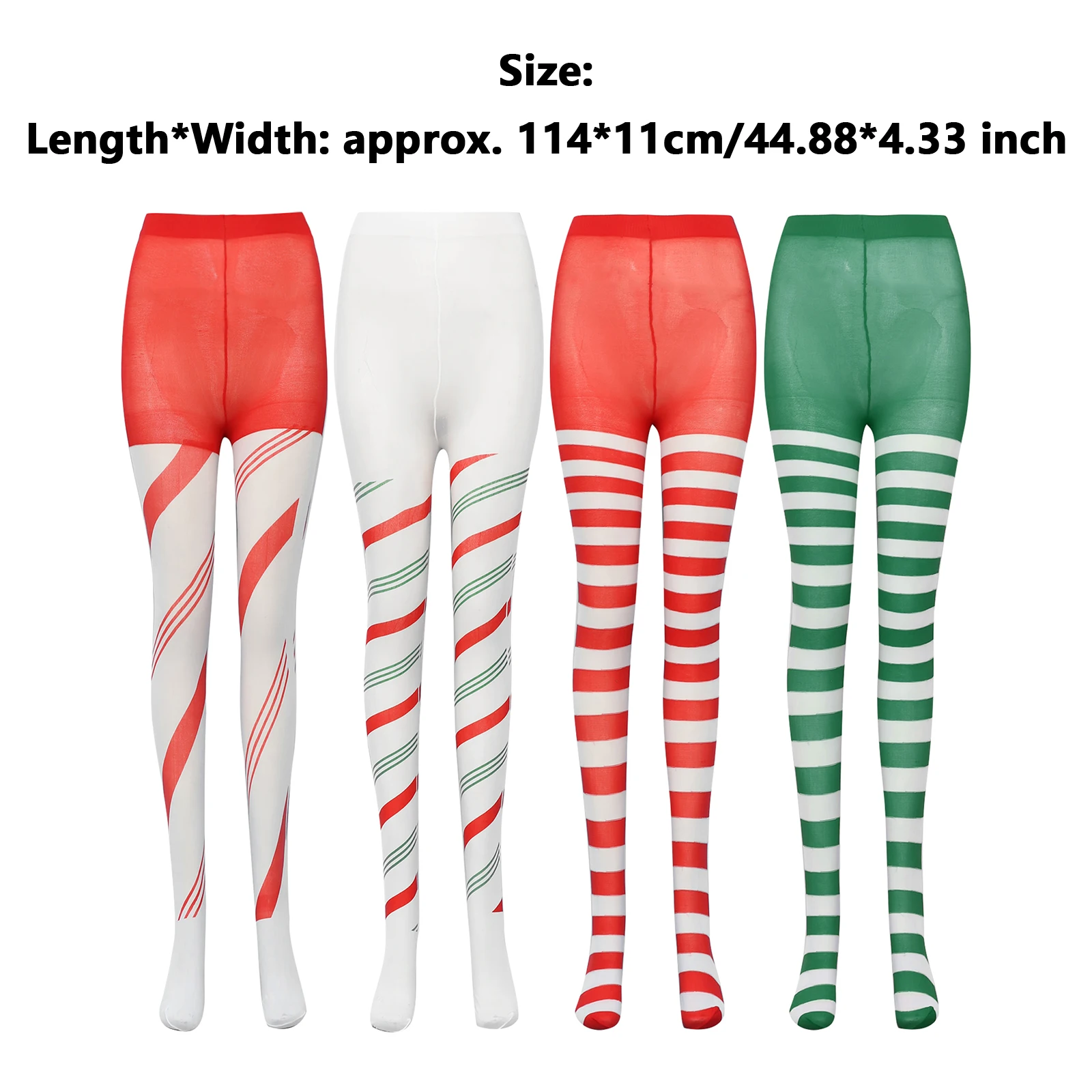 Kerst Gestreepte Panty's Hoge Kousen Klassieke Kleurblok Sokken voor Feest Cosplay Stage Performance Rollenspel Dagelijks gebruik