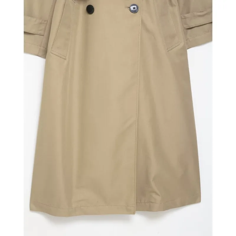 Trench-Coat Long avec ceinture pour femmes, automne décontracté, Double boutonnage, col à revers, manches longues, coupe-vent, vêtements d'extérieur chics pour femmes
