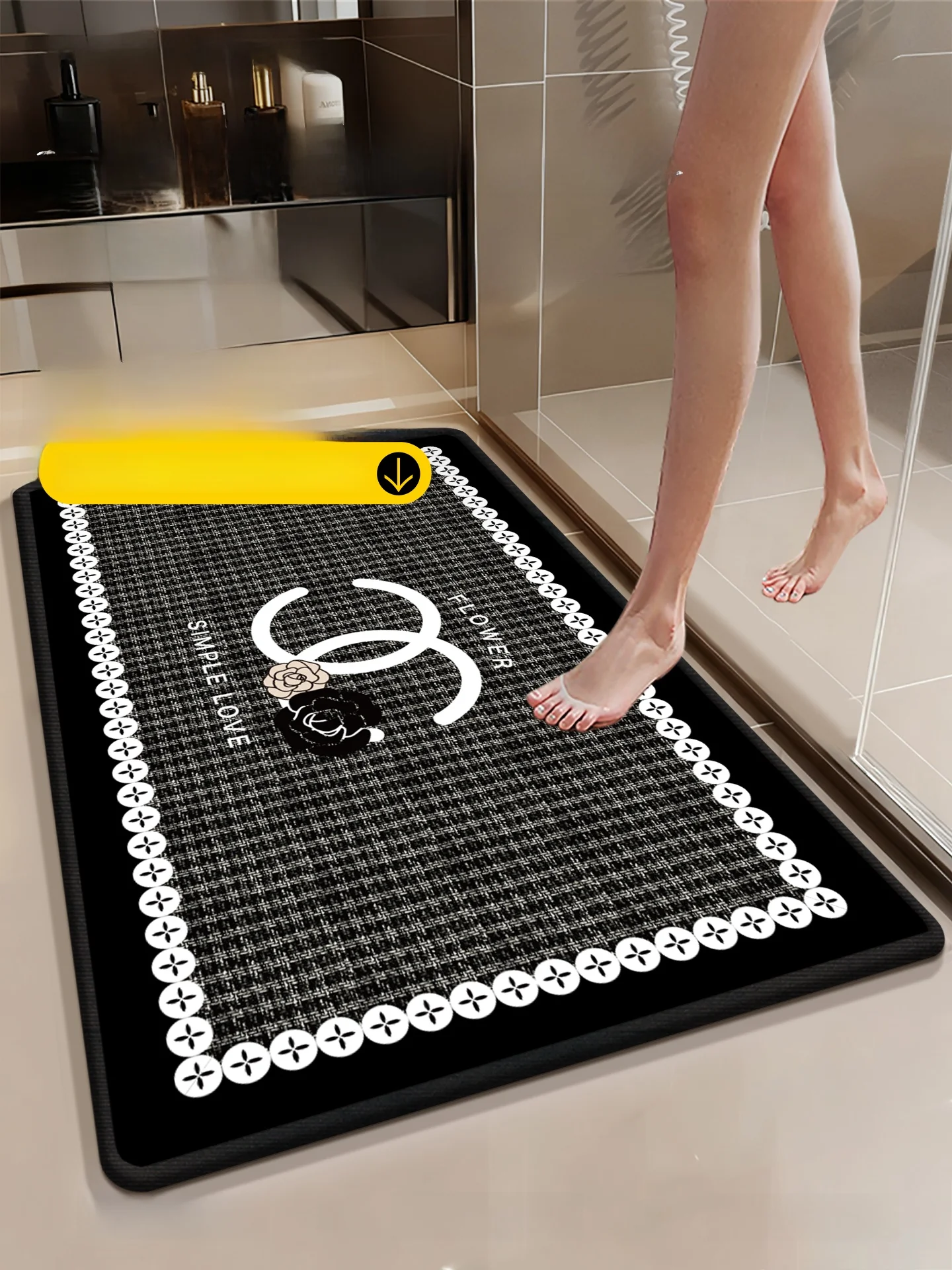 

Water Absorbent Batoom Mat Anti Slip Foot Pad Silicon Dinosaur Toilet Entrance Rug Bath Cabinet Hand Waing Pool Carpet