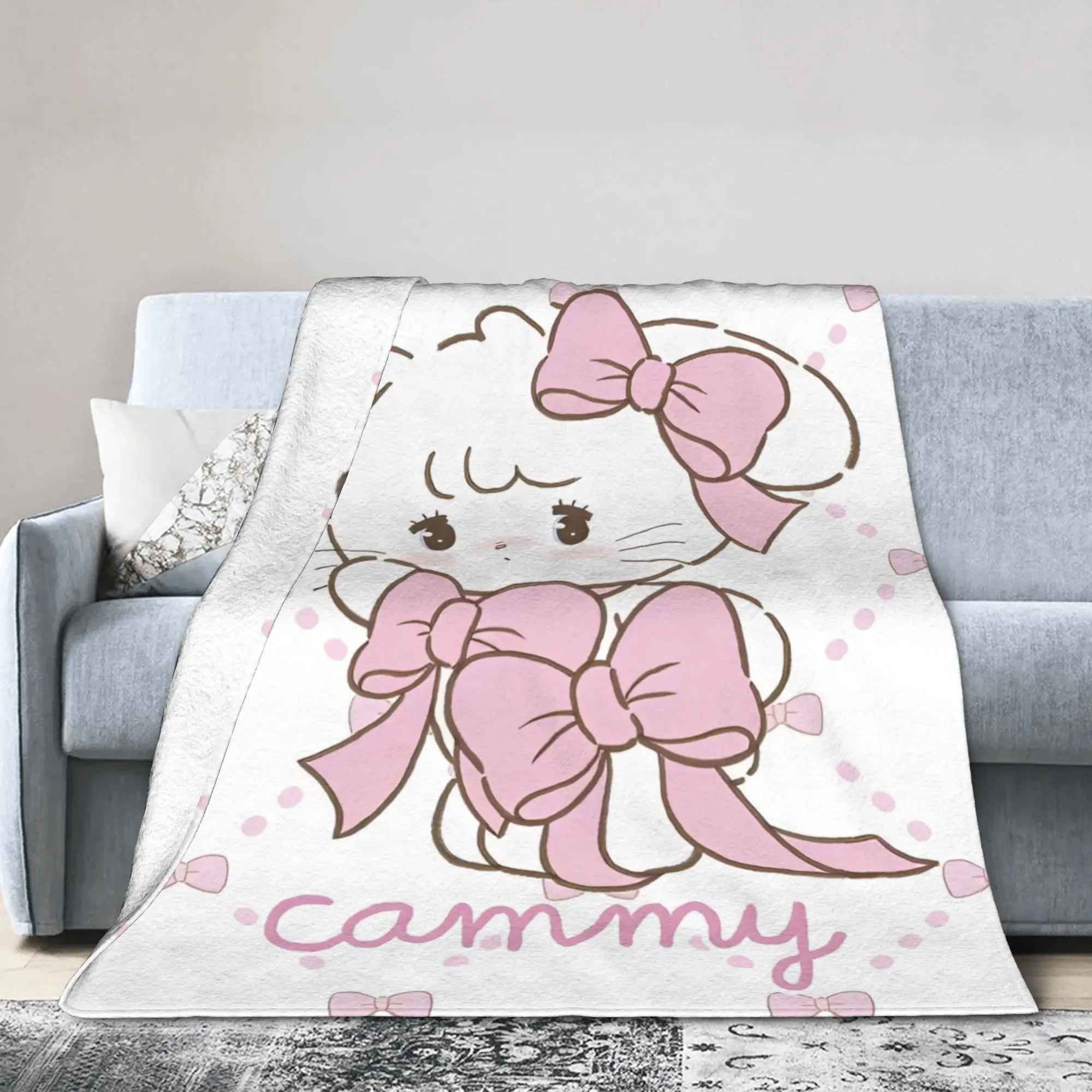 Cartoon Rabbit Cammy   Mikkos Velvet Throw Blanket Blankets for Home Car Soft Bedroom Quilt,