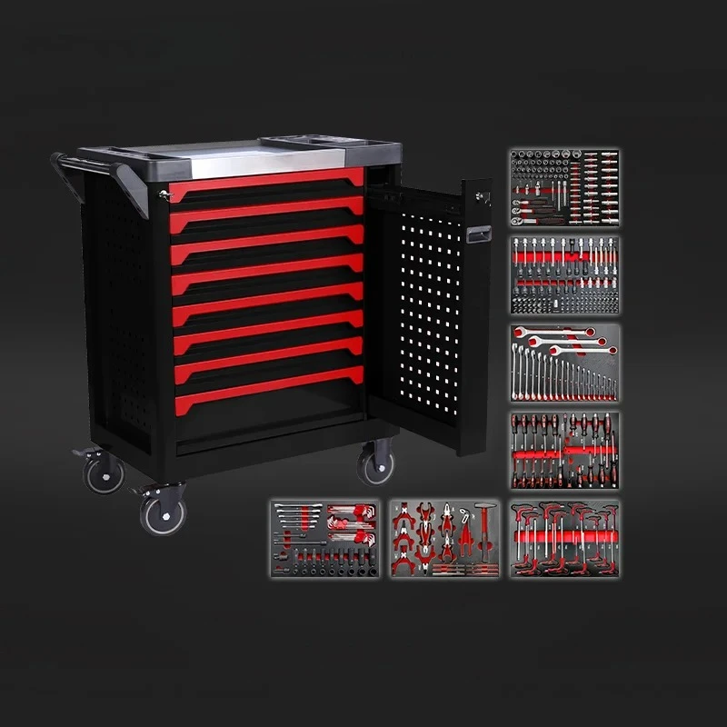 7-Drawer Heavy Duty Tool Cabinet With Tools Large Rolling Cabinet, Includes 321PCS Tools In 7 Drawers
