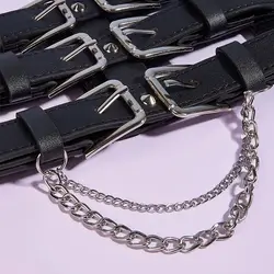 Vintage Wide Belt Y2K Underbust Chain Women Waist Belt Lolita Waist Corset Belts Cummerbunds Slim Bustier Corset Elastic Belt