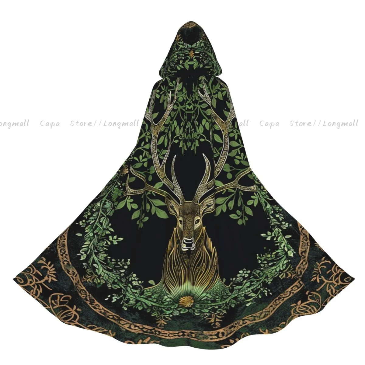 Cosplay Medieval Costumes Tree And Life In Norse Hooded Cloak Capes Long Robes Jackets Coat Carnival