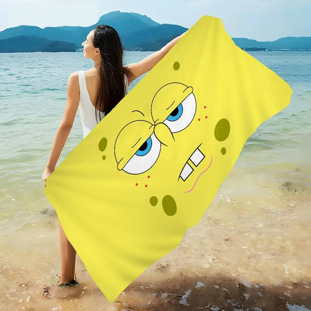 Anime S-SpongeBobes Cute Microfiber Beach Towel Absorbent Quick dry Soft Yoga Swimming Resort Mountain Climbing Towel