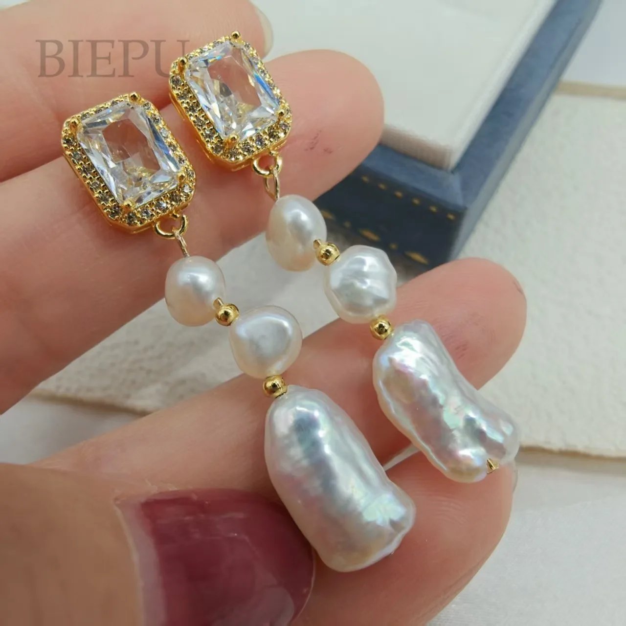 

925 Sliver Nature Freshwater Baroque Pearl Drop Earring
