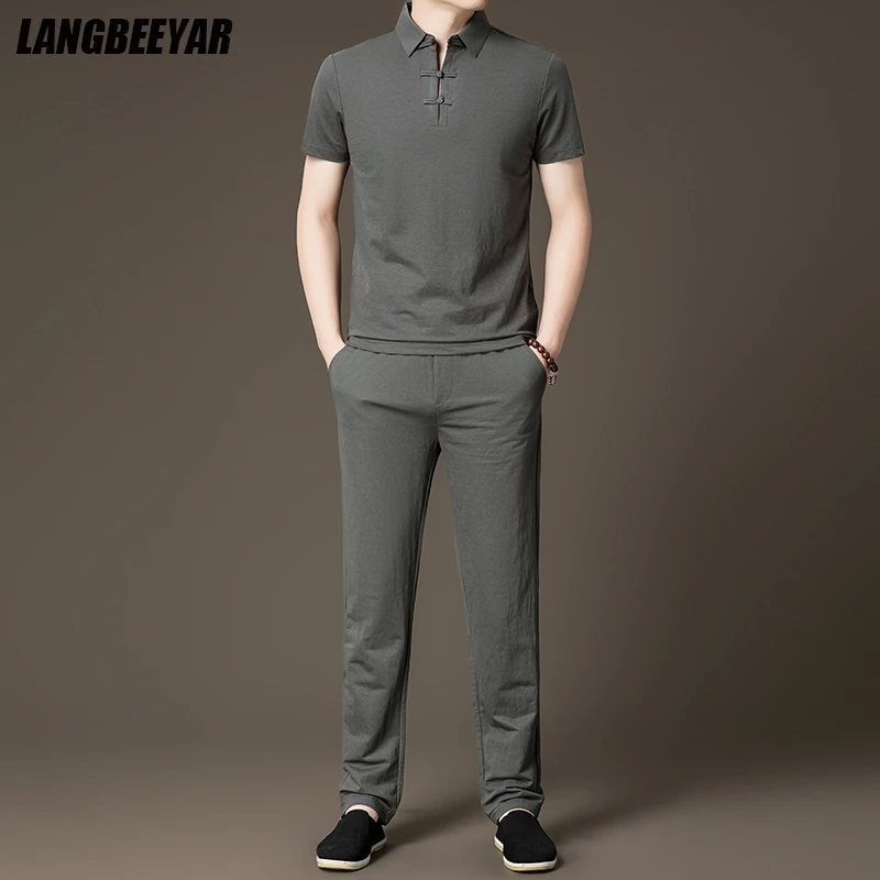 

Top Grade Technology Fabric T-Shirt+Pan Brand Summer New Short 2 Piece Men Sets Casual Fashion 2025 Suit Outfit Men's Clothing