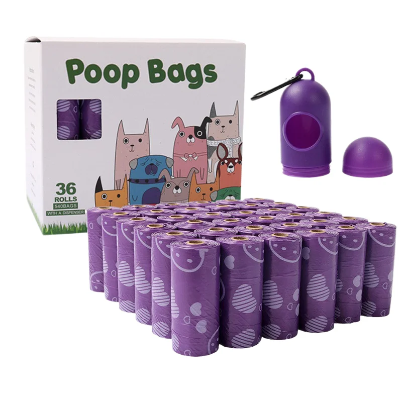 Nuevas bolsas biodegradables para excrementos de mascotas, bolsas de recolección de restos para caminar para perros al aire libre, cuchara para excrementos de perros, eliminación de residuos ecológica para mascotas