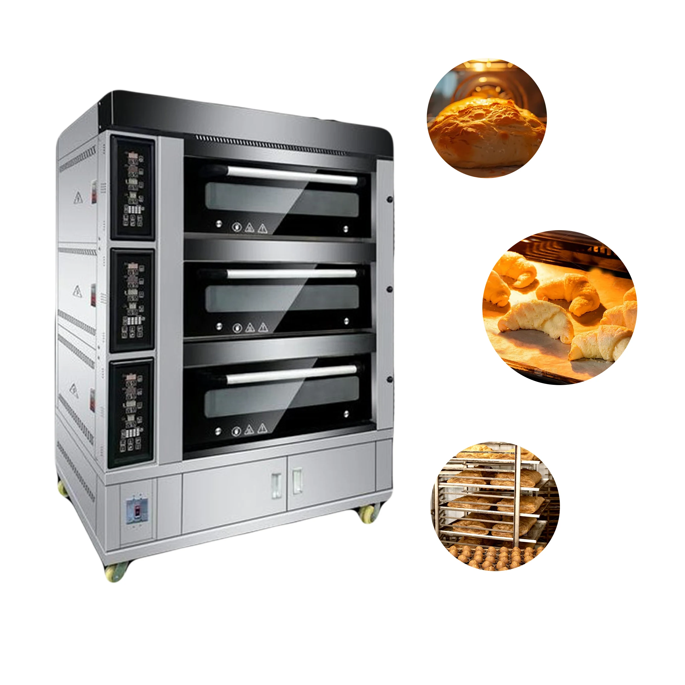 vx-Steam Infused Electric Deck Oven Commercial Use Stone Base Deck Oven for Artisan Bread Pizza Use~