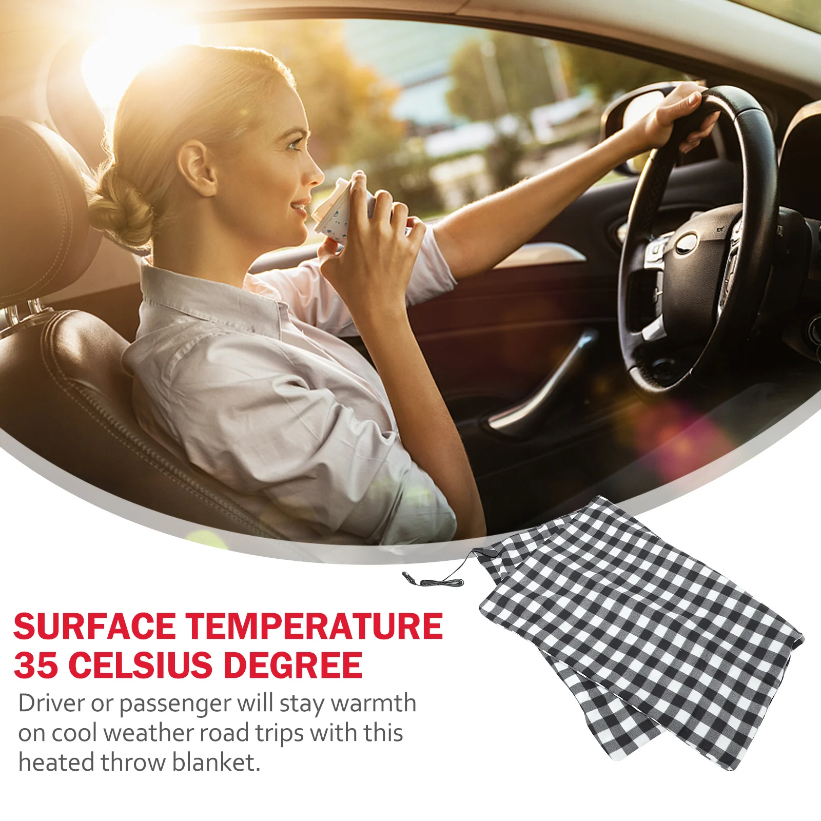 

Car Electric Blanket 12V Heated Travel Blanket for Winter Warmth Detachable Liner Easy Wash Reliable Performance