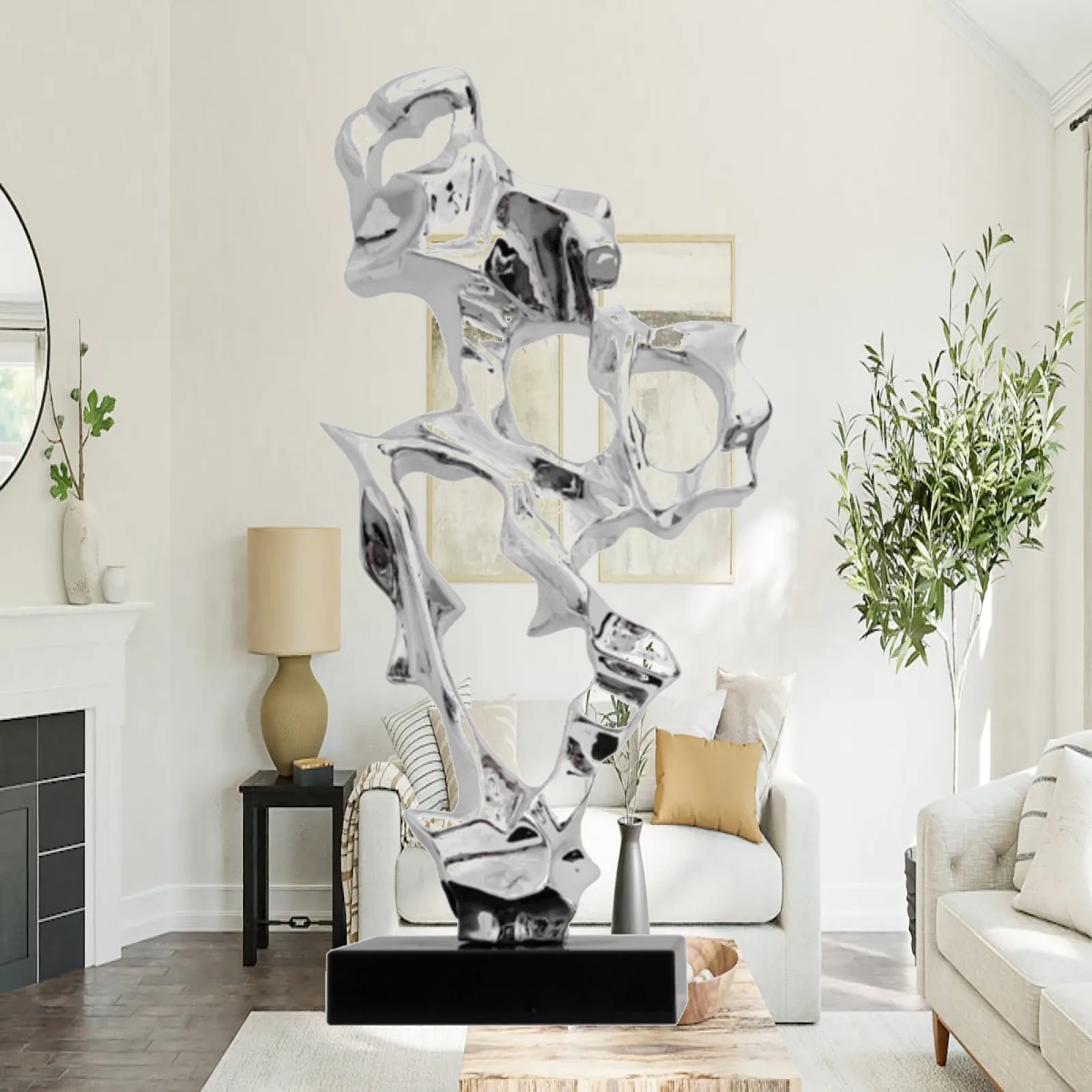 Contemporary Resin Art Sculpture Artwork Minimalist Tabletop Statue Elegant Interior Decoration for Living Room Office