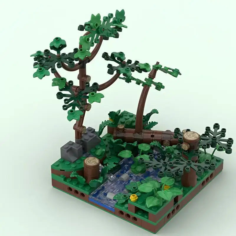 Compatible avec la série d'architecture MOC grenouille arbre jardin fleur forêt bricolage assemblage Festival cadeau ornement petites particules Buildi