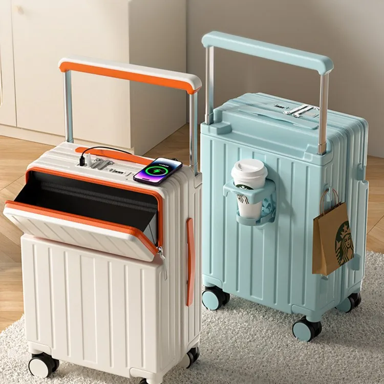 

Large Harry 20in Front Open Carry on Boarding Suitcase ex Travel Bag with Lo ABS+PC Material Expandable Internal Structure