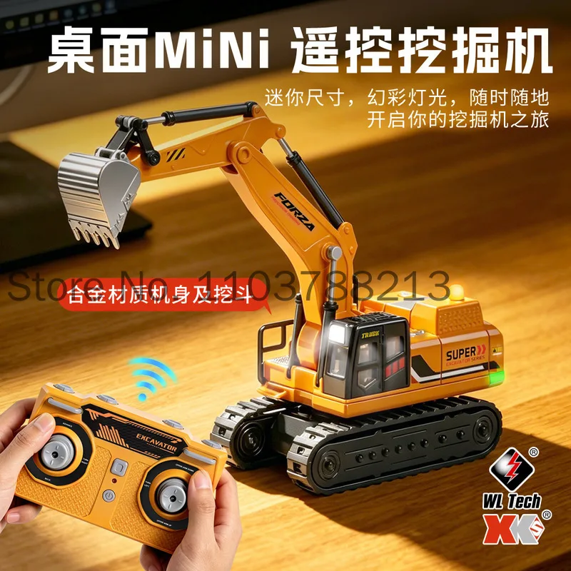 Wl 6402 Remote Controlled Excavator 1 64 Scale Mini Alloy Bucket Ten Channel Simulation Vehicle Model 340 Degree Rotation