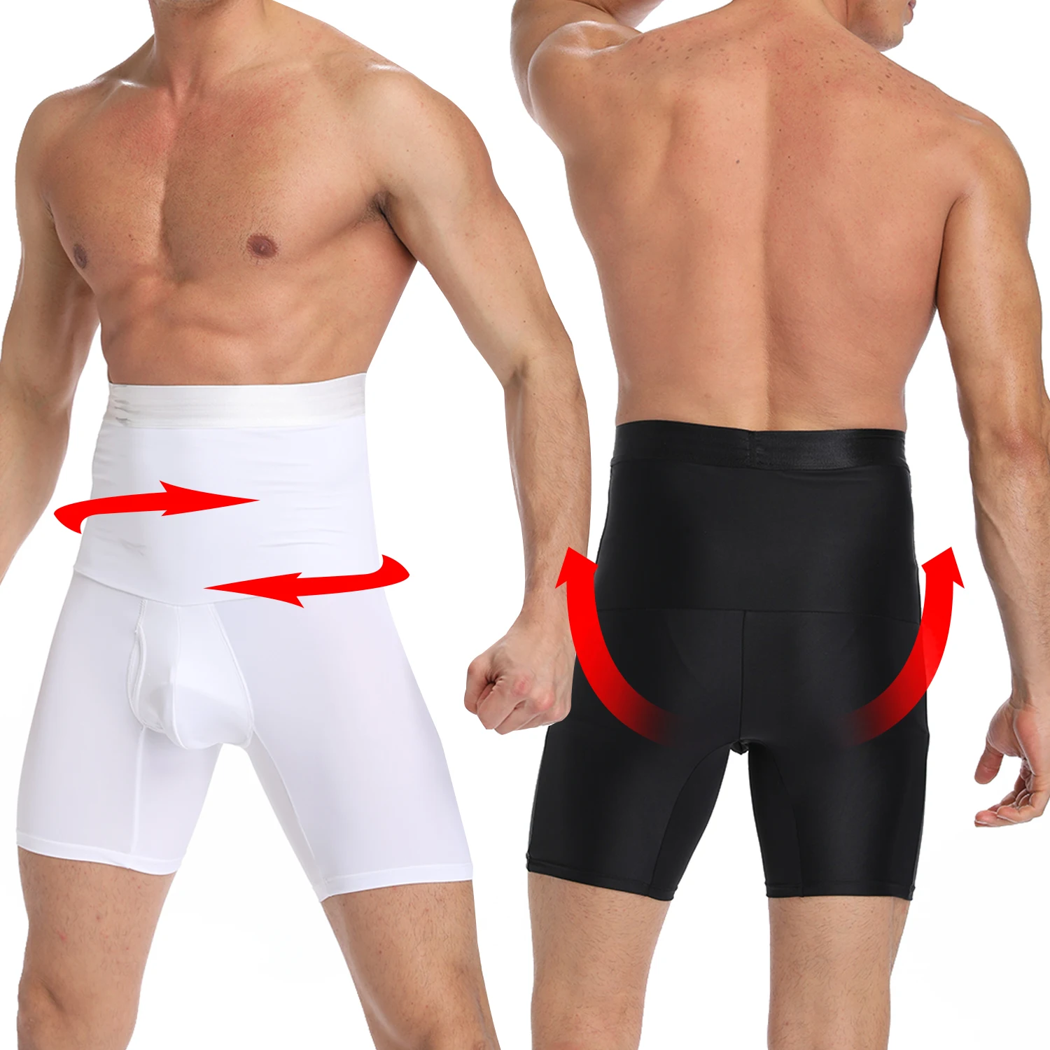 Men High Waist Compression Shapewear Tummy Control Shorts Seamless Body Shaper Girdle Pants Thigh Slimmer Underwear Boxer Briefs