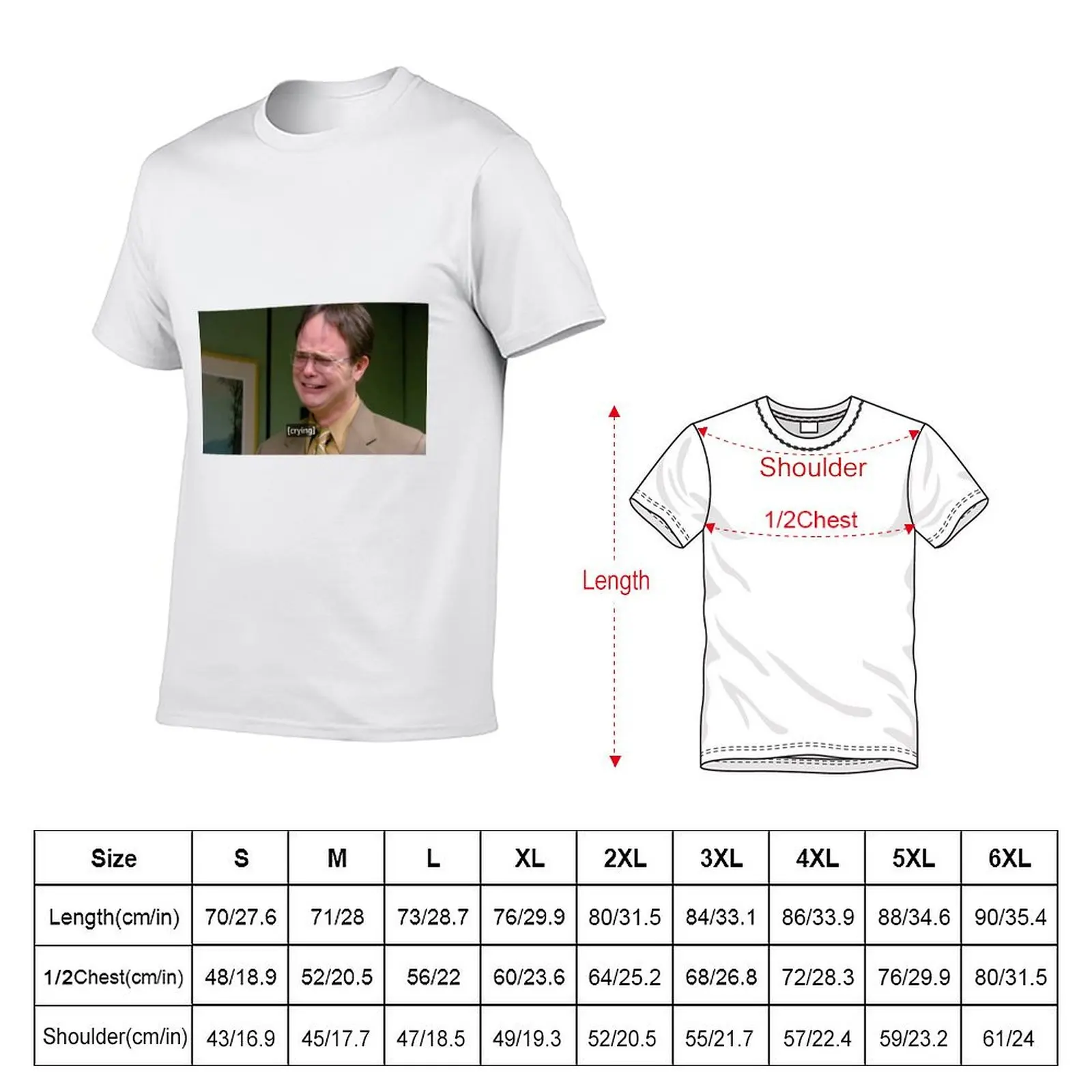 Dwight crying T-Shirt Plus Size Summer Short Sleeve T-Shirt