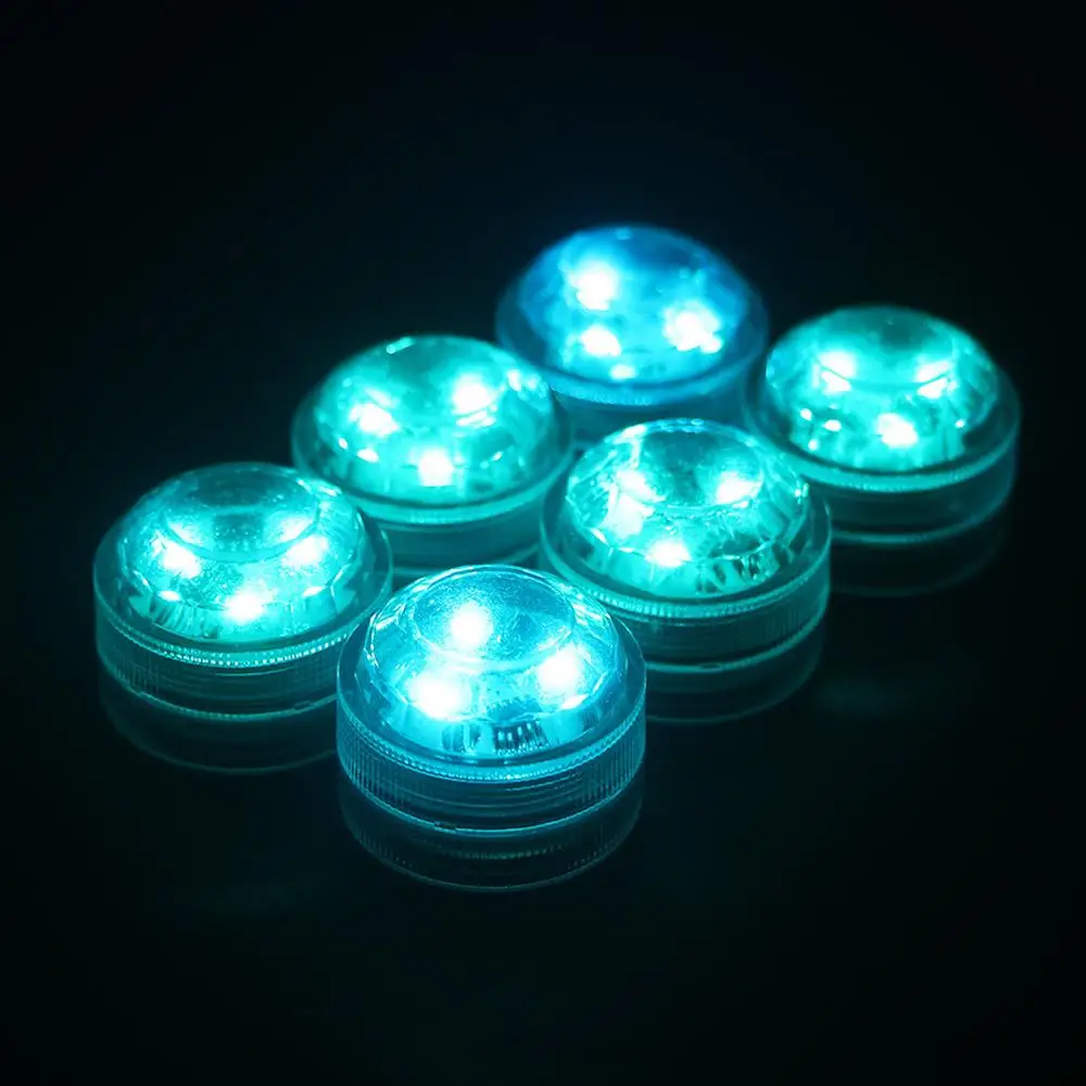 RGB Pond Aquarium Tea Light Swimming Pool Vase Decor Submersible LED Lights Pool Light Party Decoration Night Lamp