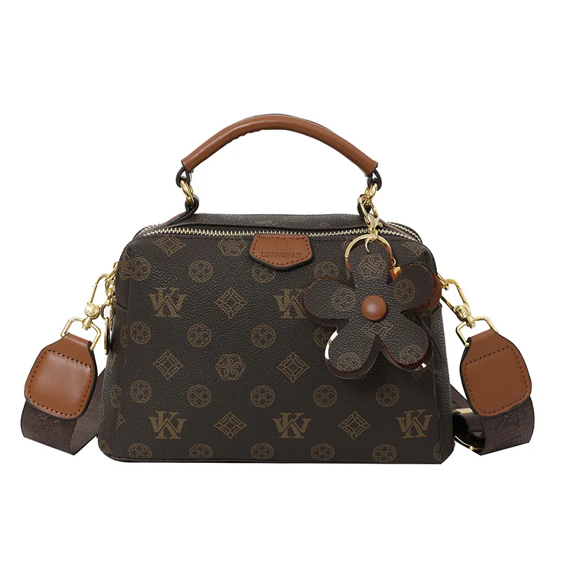 حقيبة مربعة مطبوعة لعام 2025، محفظة كتف بحزام عريض للنساء، حقيبة كروس كلاسيكية، حقيبة بسيطة من اليوم إلى الليل، محكم #5