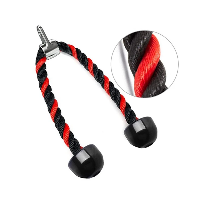 Double Head Tension Rope Biceps Training Gym Replacement Double Head Triceps Lower Compression Rope Pull Handle