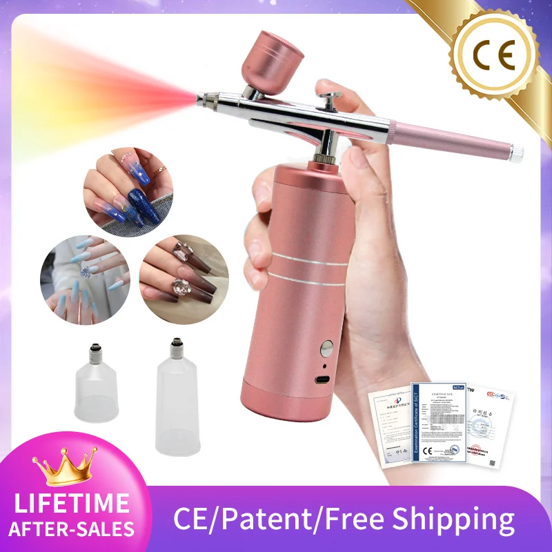 Mini Luchtcompressor Kit Multifunctionele Airbrush Verfspuitpistool Nail Art Tattoo Ambachtelijke Cake Nano Mist Versieren Make-Up Spray