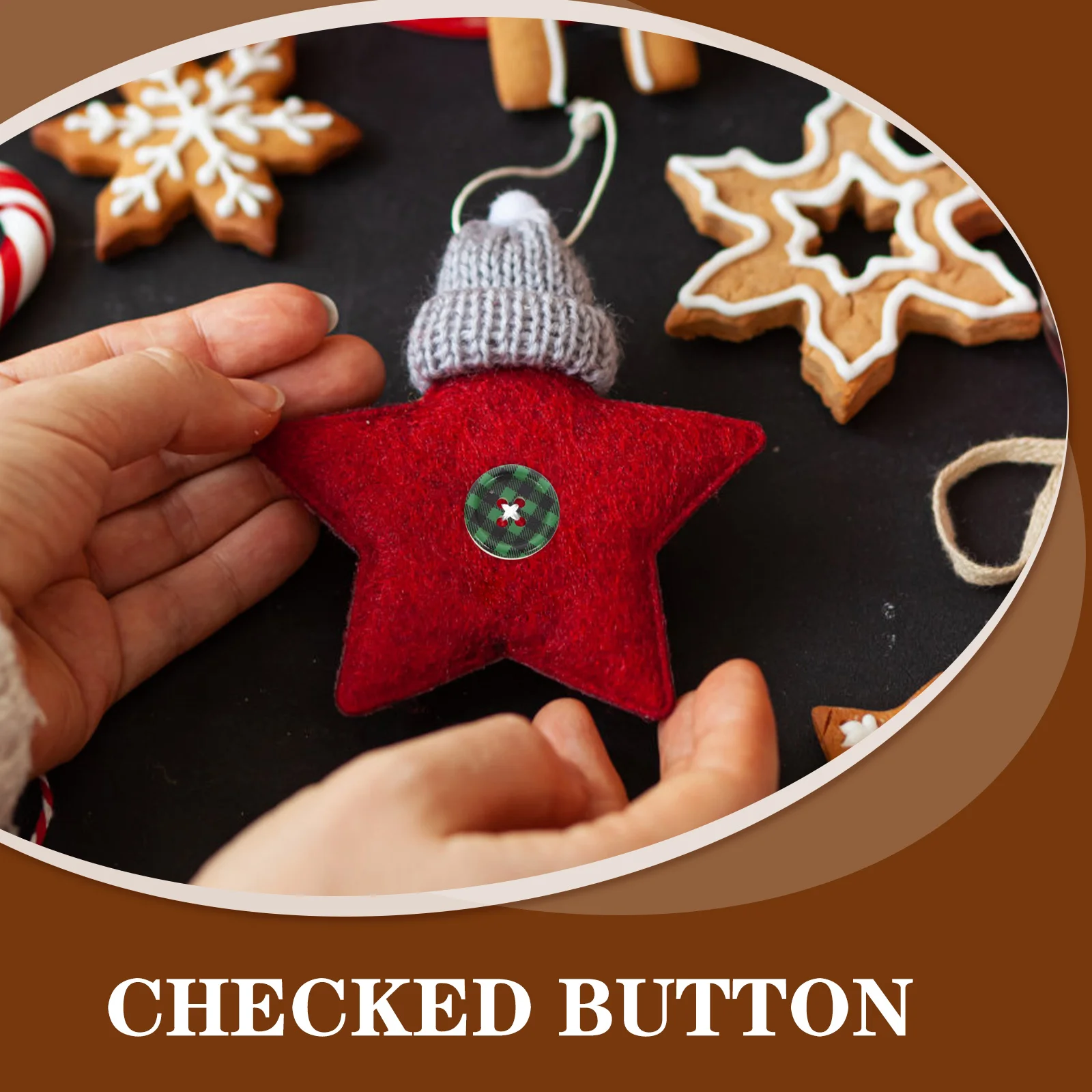 

300Pcs Christmas Wood Buttons DIY Small Coat Sewing Buttons Decorative Xmas Tree Shape for Clothing Crafts Small Coat Button