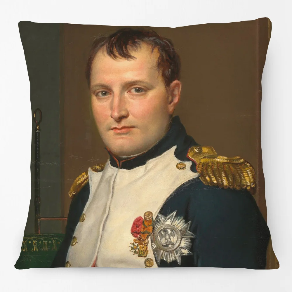 Oil Painting The Emperor Napoleon Cushion Covers European Neoclassicism Retro Vintage Portrait Pillow Case