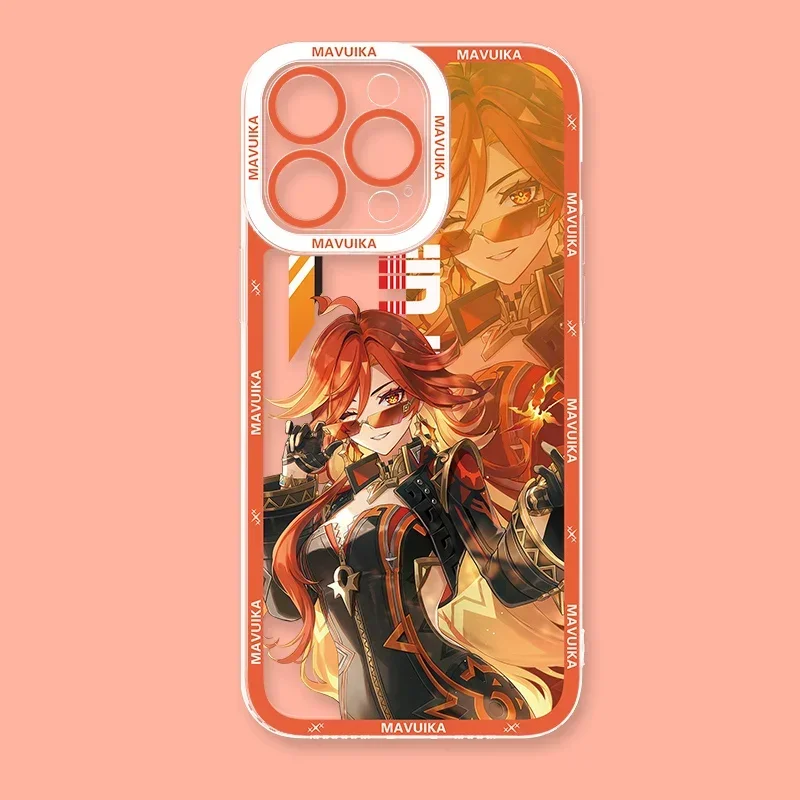 Genshin Impact Mavuika Phone Case For Samsung Galaxy S24 S23 S22 Ultra S21 S20 FE Note 20 10 Plus A15 A25 A35 A55 Silicone Funda